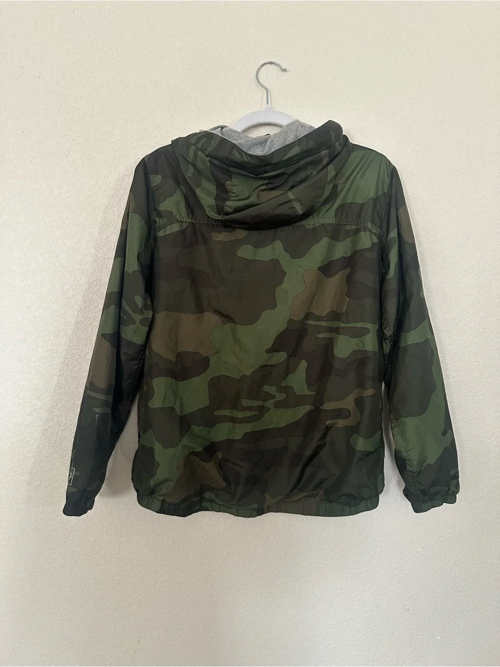 Gap Kids Camo Jersey-Lined Windbuster Jacket Boys Size XXL (14-16)